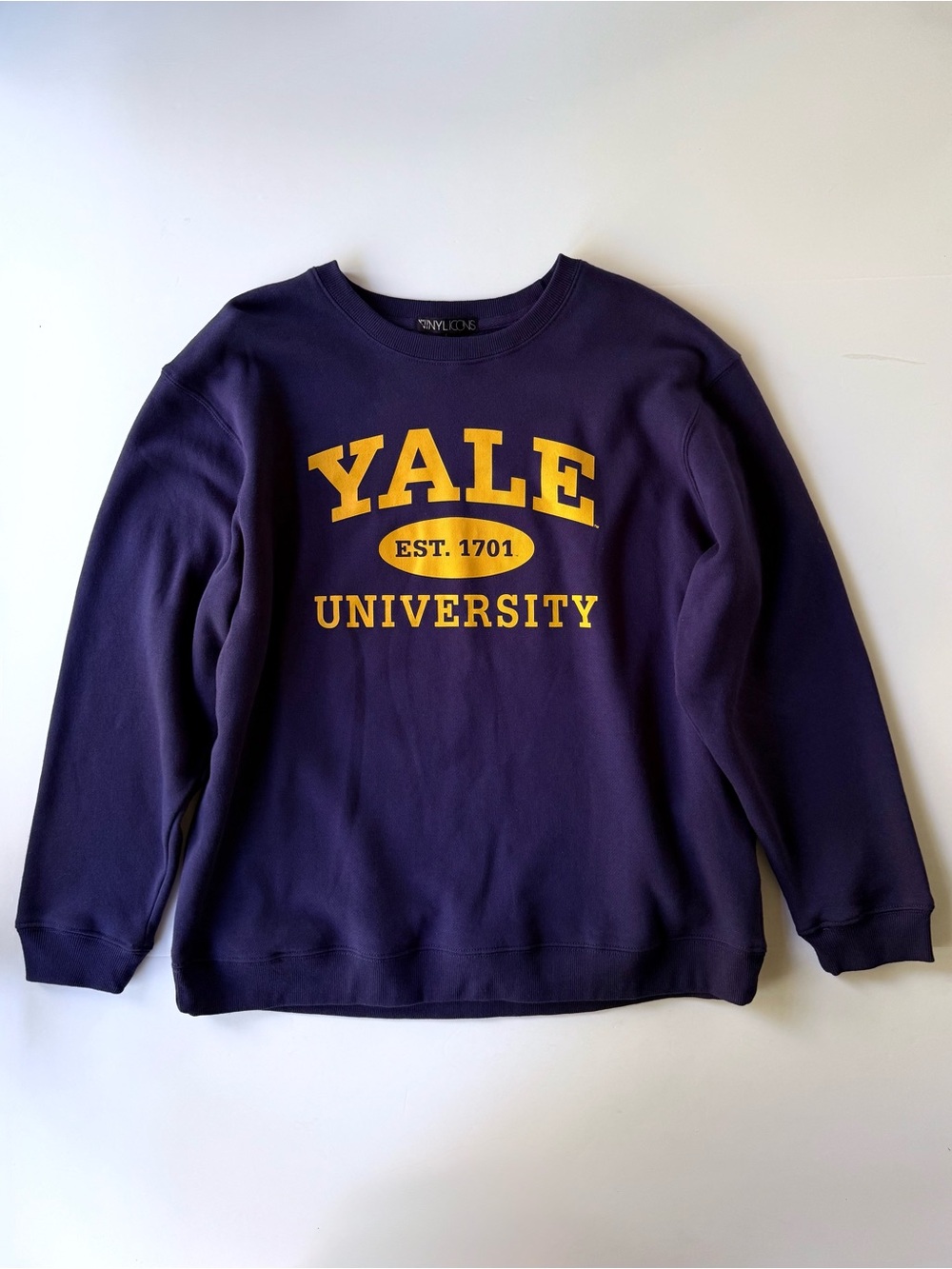 Yale Crewneck Sweatshirt by Vinyl Icons From Nordstrom Navy Blue Yellow Size L